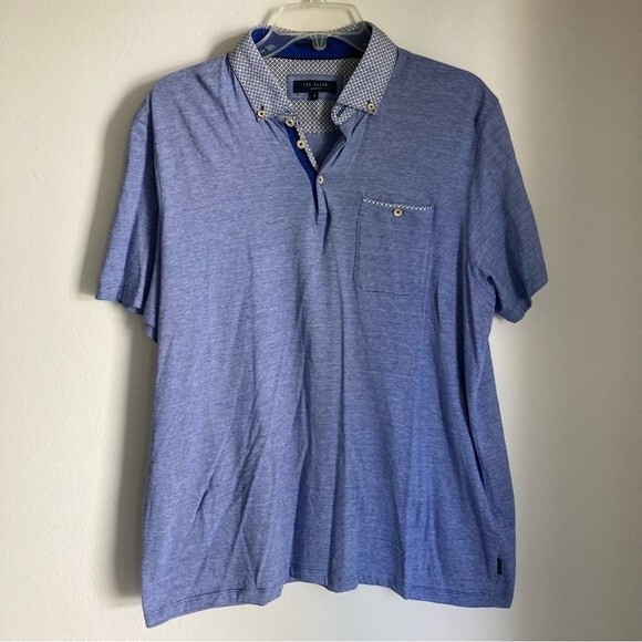Ted Baker London Men’s short sleeve blue polo size 5. EXCELLENT used condition! - Picture 1 of 10